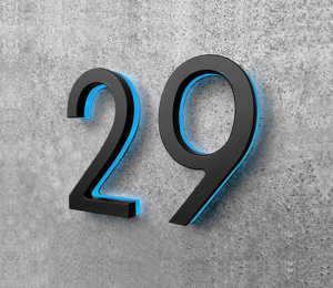 Floating Clear Horizontal LED Sign And Doorbell